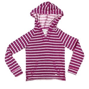 Billabong Pink and White Striped Light Hoodie